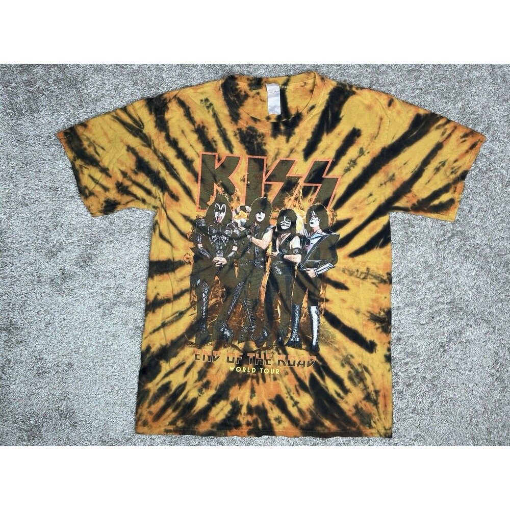 KISS End Of The Road World Tour Tie Dye T-Shirt Men’s Large